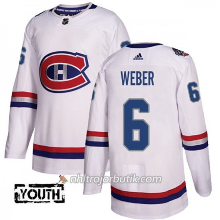 Barn Ishockey Montreal Canadiens Tröja Shea Weber 6 Adidas 2017-2018 Vit Classic Authentic